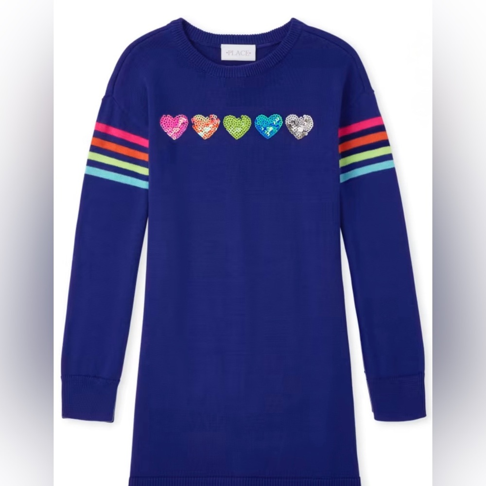 New! Children’s Place Colorful Heart Sweater Dress
